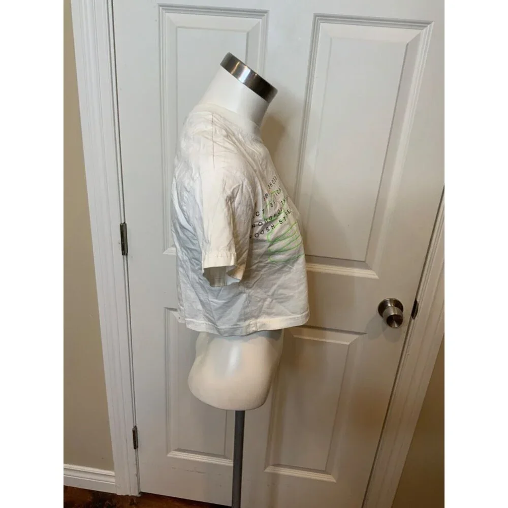 Nike White Short Sleeve Affirmation Cropped T-Shirt, Size Small
